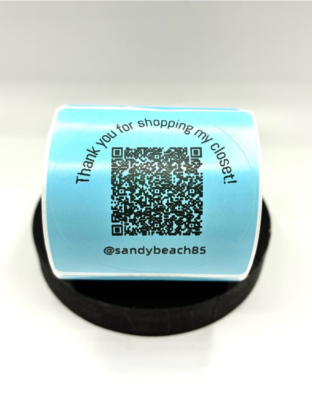 (100) Closet QR Code Thank You Stickers-Blue